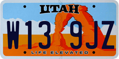 UT license plate W139JZ