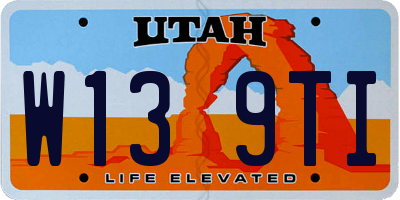 UT license plate W139TI