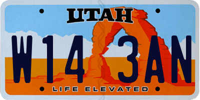 UT license plate W143AN