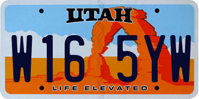 UT license plate W165YW
