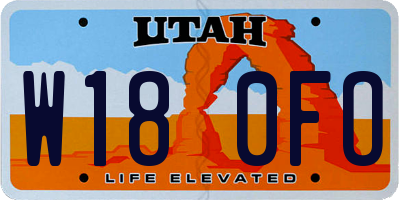 UT license plate W180FO