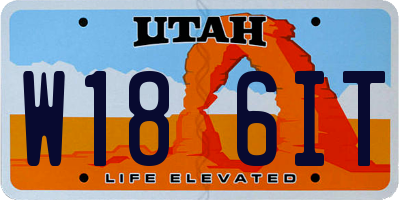 UT license plate W186IT