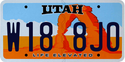UT license plate W188JO