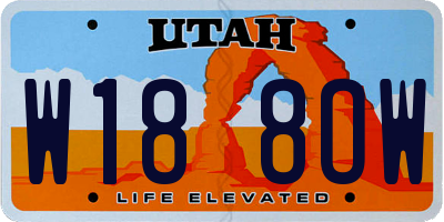 UT license plate W188OW