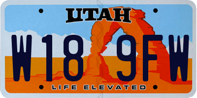 UT license plate W189FW