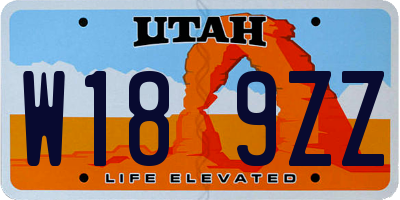 UT license plate W189ZZ