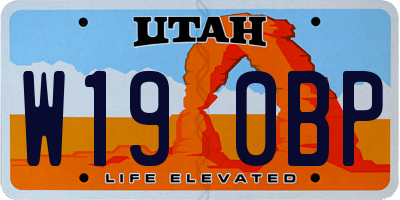 UT license plate W190BP