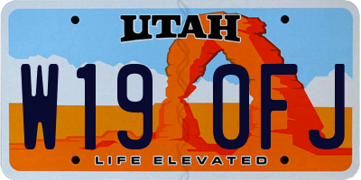 UT license plate W190FJ