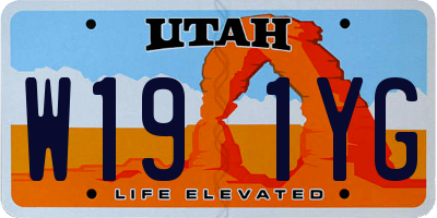 UT license plate W191YG