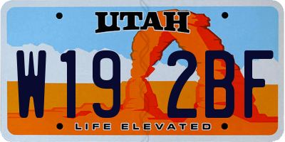 UT license plate W192BF
