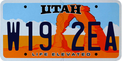 UT license plate W192EA