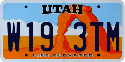 UT license plate W193TM