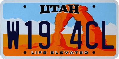 UT license plate W194CL