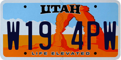 UT license plate W194PW