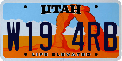 UT license plate W194RB