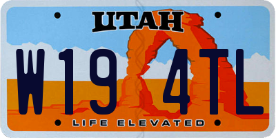 UT license plate W194TL