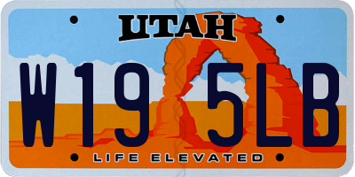 UT license plate W195LB
