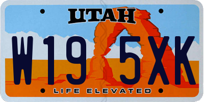 UT license plate W195XK