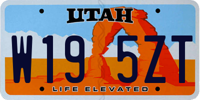 UT license plate W195ZT