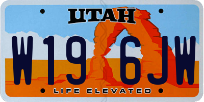 UT license plate W196JW