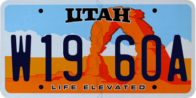 UT license plate W196OA