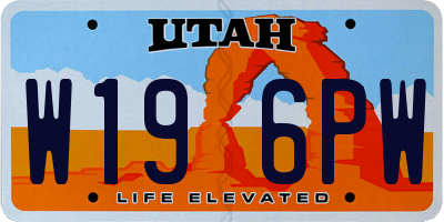 UT license plate W196PW