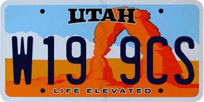UT license plate W199CS