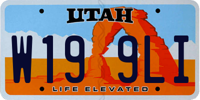 UT license plate W199LI