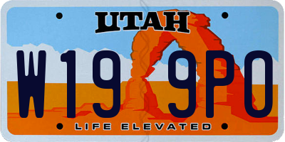 UT license plate W199PO