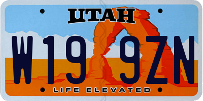 UT license plate W199ZN