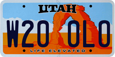 UT license plate W200LO