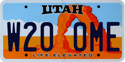 UT license plate W200ME