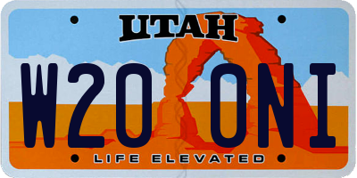 UT license plate W200NI