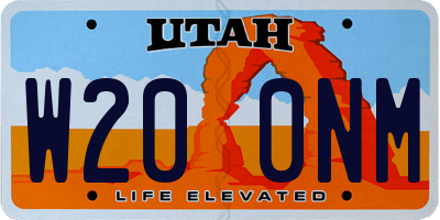UT license plate W200NM