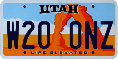 UT license plate W200NZ