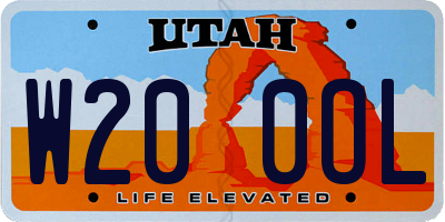 UT license plate W200OL