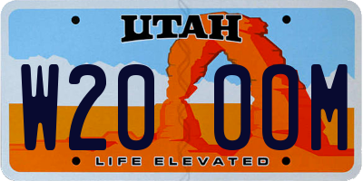 UT license plate W200OM