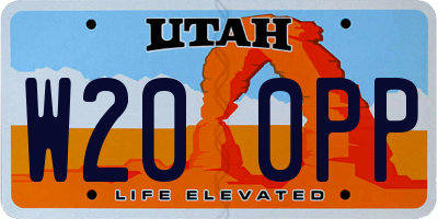 UT license plate W200PP