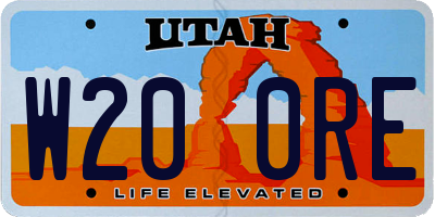 UT license plate W200RE