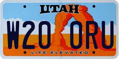 UT license plate W200RU