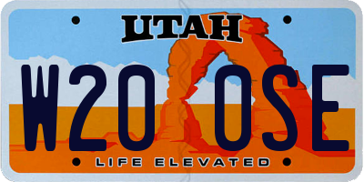 UT license plate W200SE
