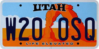 UT license plate W200SQ