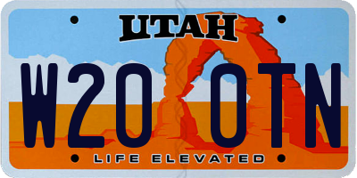 UT license plate W200TN