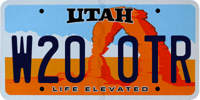 UT license plate W200TR