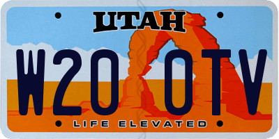 UT license plate W200TV