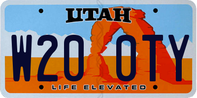UT license plate W200TY