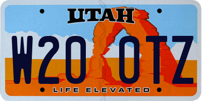 UT license plate W200TZ