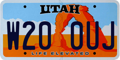 UT license plate W200UJ
