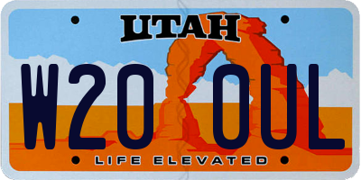 UT license plate W200UL