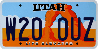 UT license plate W200UZ